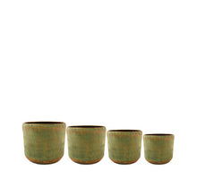 Planter metal with plastic Ø38.5x33cm S/4 Copper/Grey