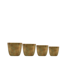 Planter metal with plastic 38x19.5x36cm S/4 Copper/Grey