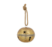 Bell metal Ø13.5x12cm Antique gold grey-washed
