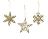 Hang figuren plastic 3 assortie licht goud 10x10cm