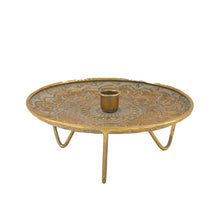 Candle holder metal Ø22x9.5cm Gold