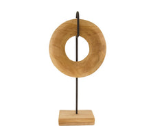 Statue circle teak wood 22x10x44cm Natural