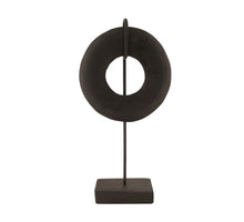 Statue circle teak wood 22x10x44cm Black