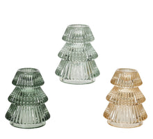 Kandelaar boom glas 3 assortie D6,4 H7,8cm