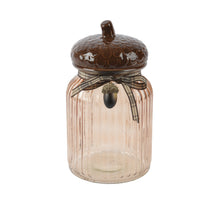 Opbergpot glas bruin dia11.2cm x H.20cm