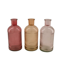 Bottle glass Ø9x19.5cm Pink mix