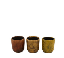 Planter ceramic Ø8x8.5cm Mixed brown