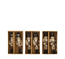 Figurine nutrcracker wood 7x3x12cm 2pc in box Mixed natural