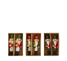 Figurine nutrcracker wood 7x3x12cm 2pc in box Mixed red
