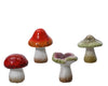 Mushroom terracotta 4 assorted 5.6x5.7x8.1cm