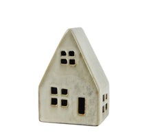 Huis porselein licht bruin 8x5,5x12cm