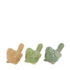 Bird ceramic 13.5x8x9cm 3 assorted green mix