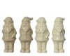 Kerstman dolomiet 4 assortie Wit/Taupe D15 H35cm