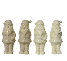 Kerstman dolomiet 4 assortie  Wit/Taupe D10 H25cm