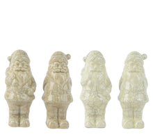 Kerstman dolomiet 4 assortie  Wit/Taupe D5 H10cm