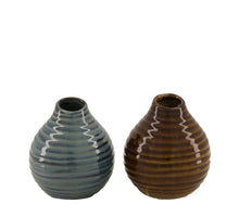 Vase ceramic Ø9.8x10.6cm Mixed Blue/Brown