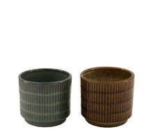 Planter ceramic Ø10.5x9.5cm Mixed Blue/Brown