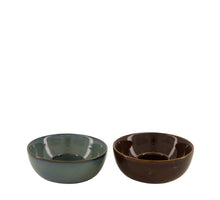 Candle holder ceramic Ø11.6x4.5cm Mixed Blue/Brown