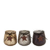 Tealight holder glass ''star'' Ø9.5x10cm Mixed gray