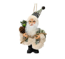 Hanger kerstman polyester grijs/kleuren 5x10x13cm