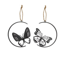 Pendant butterfly metal 25x1.5x30cm Black mix