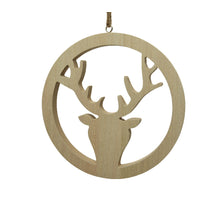 Swingtag a 1 paul wood slice cut out deer blond dia18x1.5cm