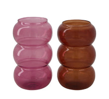 Vase glass Ø8.5x14cm Pink mix