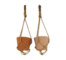 Planter in macrame hanger Ø17.5x55cm Mixed brown