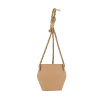 Planter hanging terracotta with rope Ø9.5x8.5cm Sand