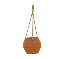 Planter hanging terracotta with rope Ø12.5x11cm Terra cotta