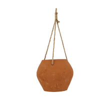Planter hanging terracotta with rope Ø18x14.5cm Terra cotta