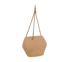 Planter hanging terracotta with rope Ø18x14.5cm Sand
