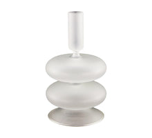 Dinnercandle holder glass Ø10x17.5cm White