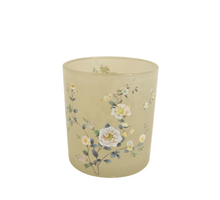 Glass D7,3x8H Cream Flowers