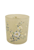 Glass D7,3x8H Cream Flowers