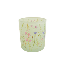 GLASS D7,3X8H GREEN FLOWERPRINT