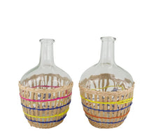 Bottle with rattan glass 16x16x26cm 2 assorted colours