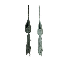 Planter hanger macrame with glass Ø12x75cm Mixed grey