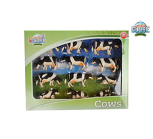 Kids Globe koeien zwart/wit liggend en staand 12stuks 1:32