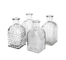 Fles Bamako glas helder 6,5x6,5x13cm 4 assortie