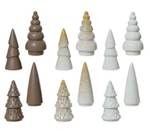 Tree porcelain 12 assorted white/cream/brown D8 H16cm