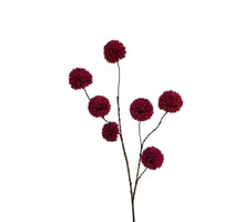 pompom spray x 7 lg 98 cm burgundy