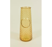 Fles Mandala Okergeel recycleglas D6,5 H16cm