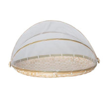Food cover Bamboo D38 H25cm Natural/White