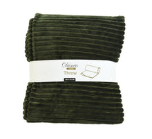 throw flannel stripe green 130x170cm