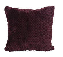 Cushion polyester diamond flannel burgundy L45 W45 H12 cm
