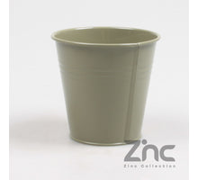 POT OLIVE GREEN GEGALVANISEERD H10 CM