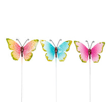 METAL BUTTERFLY 26X19CM ON PEG 3 ASSORTED