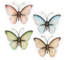 METALEN VLINDER PASTEL 20X14CM 4 ASSORTIE