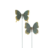 VLINDER BRONS 15CM/60CM STEKER 2 ASSORTIE KUNSTSTOF